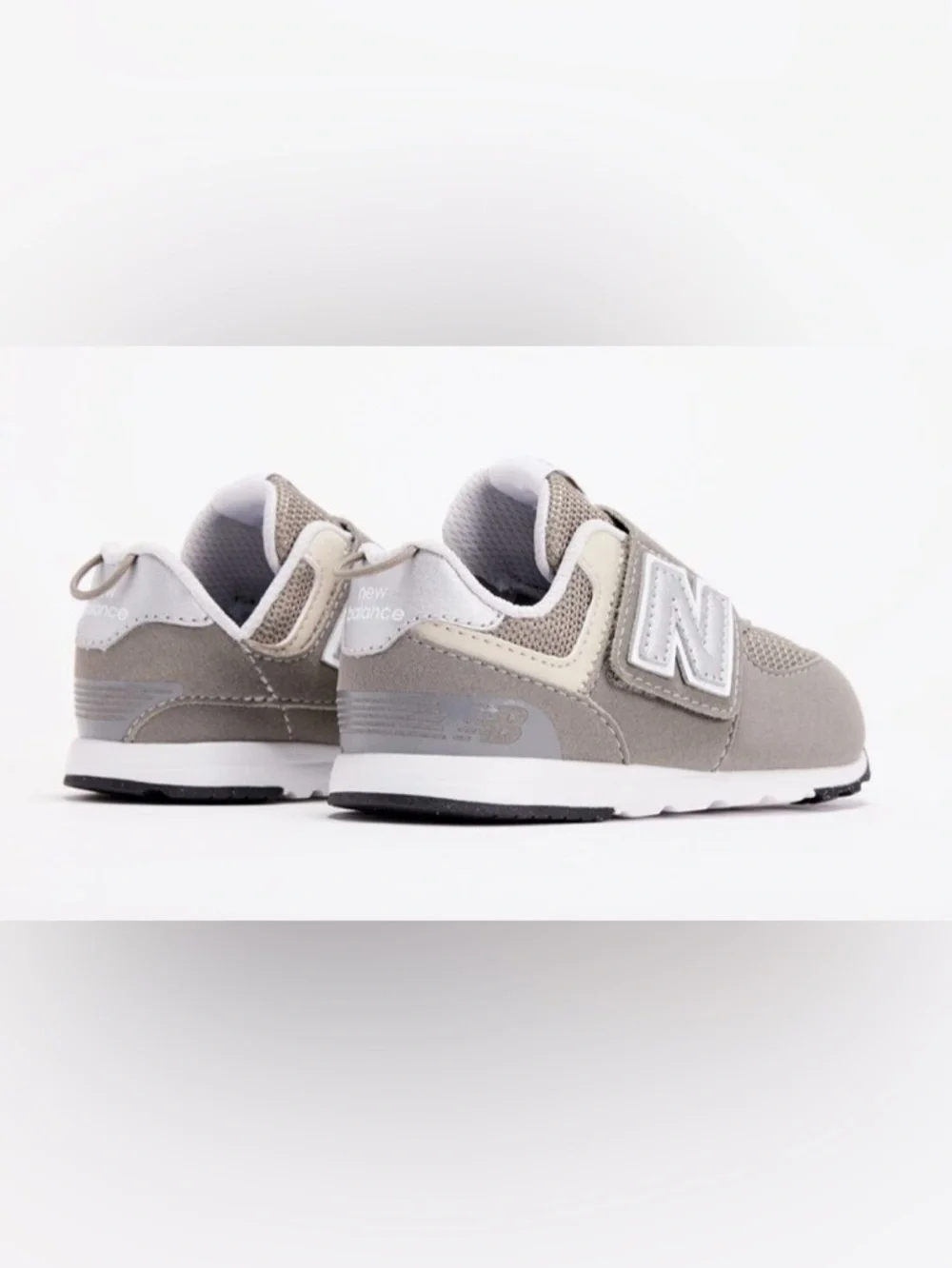 New Balance 574 New-B Hook & Loop Sneaker in Grey, size 7
